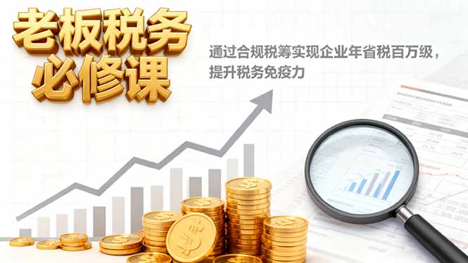 老板税务必修课,通过合规税筹实现企业年省税百万级,提升税务免疫力-金小桐轻创业平台