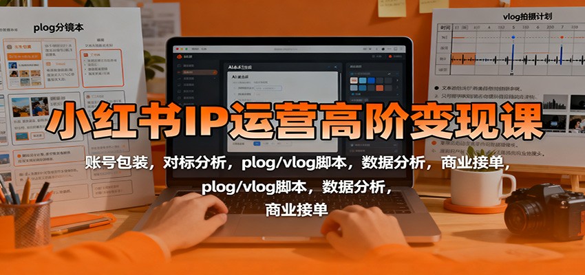 小红书IP运营高阶变现课:账号包装,对标分析,plog/vlog脚本,数据分析,商业接单-金小桐轻创业平台