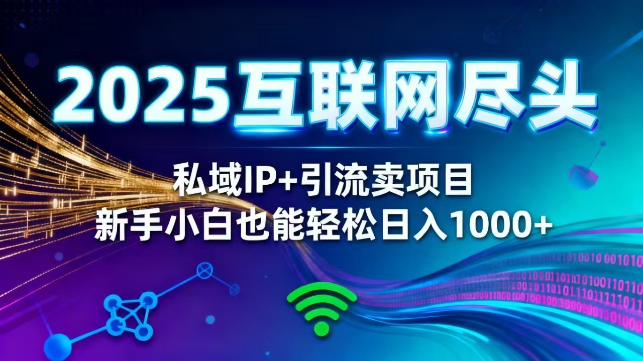 2025网创尽头王炸项目!私域 IP + 精准引流,新手小白在家躺赚日入 1000+-金小桐轻创业平台