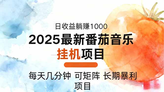 2025年最新番茄音乐人挂机项目,每天几分钟,月入1000+,可矩阵,一台...-金小桐轻创业平台