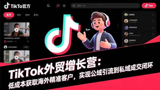 TikTok外贸增长营:低成本获取海外精准客户,实现公域引流到私域成交闭环-金小桐轻创业平台