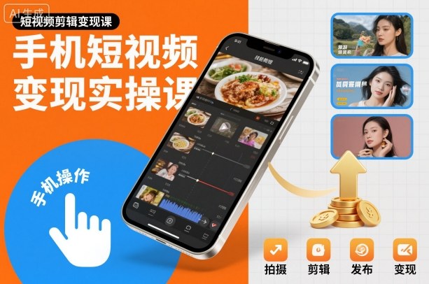 手机短视频变现实操课,短视频剪辑变现课-金小桐轻创业平台