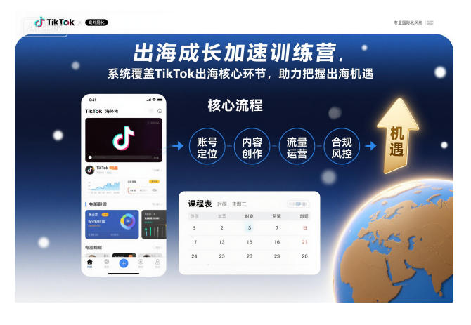 出海成长加速训练营,系统覆盖TikTok出海核心环节,助力把握出海机遇(更新)-金小桐轻创业平台